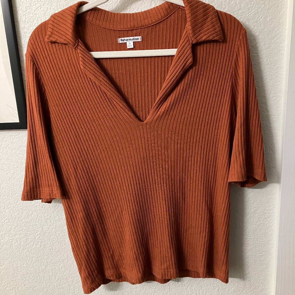 Reformation October Knit Top Black - Size XL